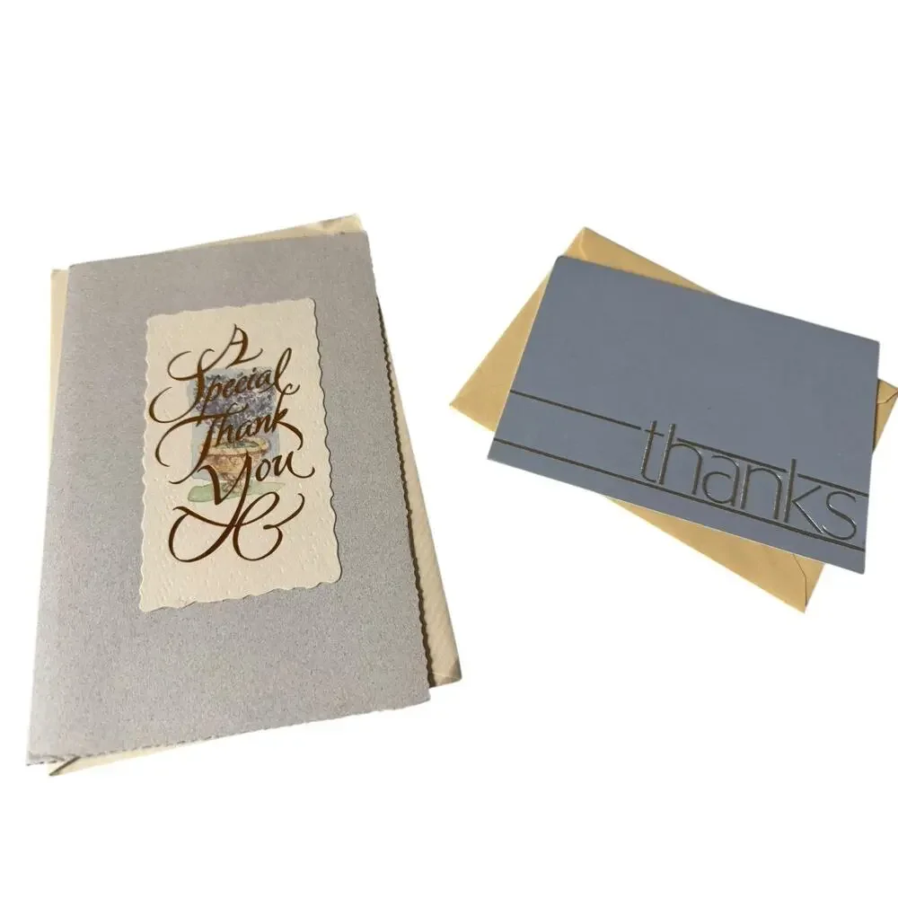 Lot‎ Vintage Thank You and Blank Note Cards Mixed Designs Assorted Envelopes